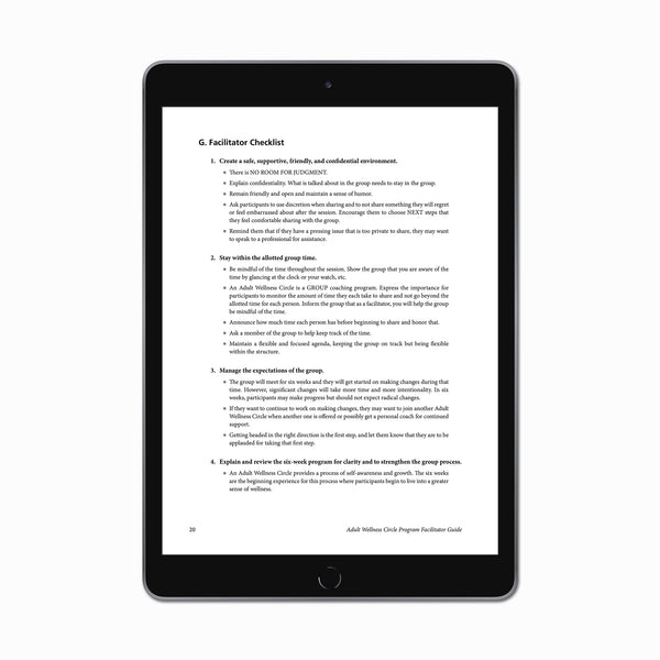 Adult Wellness Circle Facilitator Guide (PDF FILE)