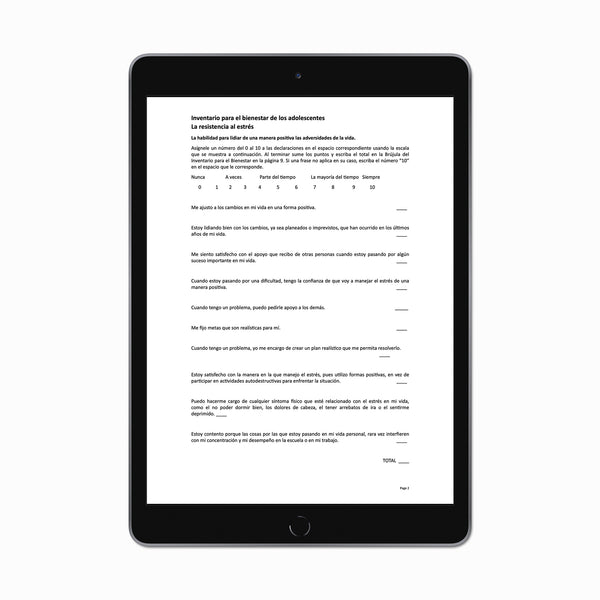 Teen Self Assessment - Spanish (PDF FILE)