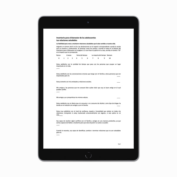 Teen Self Assessment - Spanish (PDF FILE)