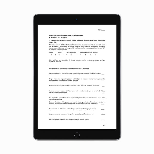 Teen Self Assessment - Spanish (PDF FILE)