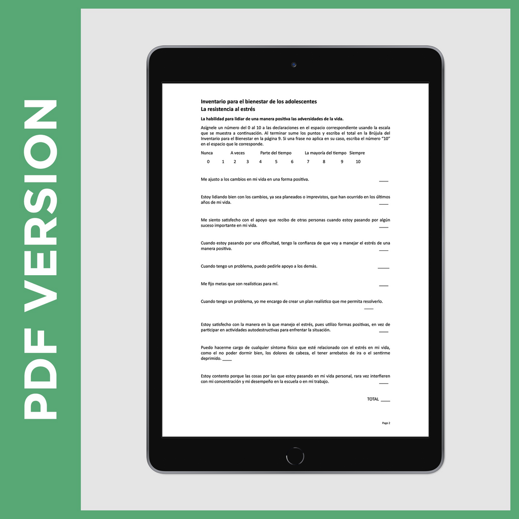 Teen Self Assessment - Spanish (PDF FILE)