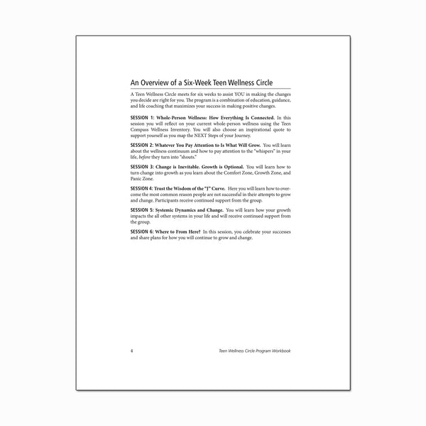 Teen Wellness Circle Program Workbook (PRINT)