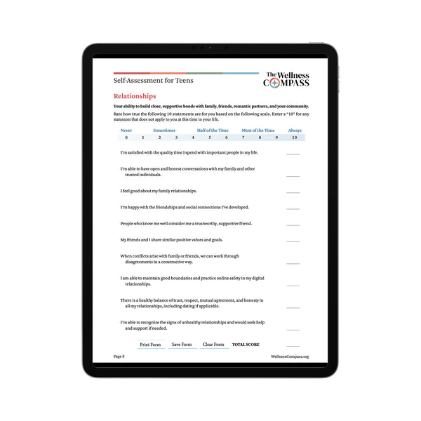 Teen Self Assessment (PDF FILE)