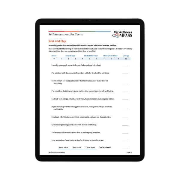 Teen Self Assessment (PDF FILE)