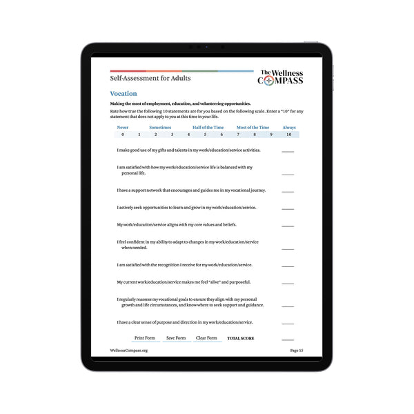 Adult Self Assessment (PDF FILE)